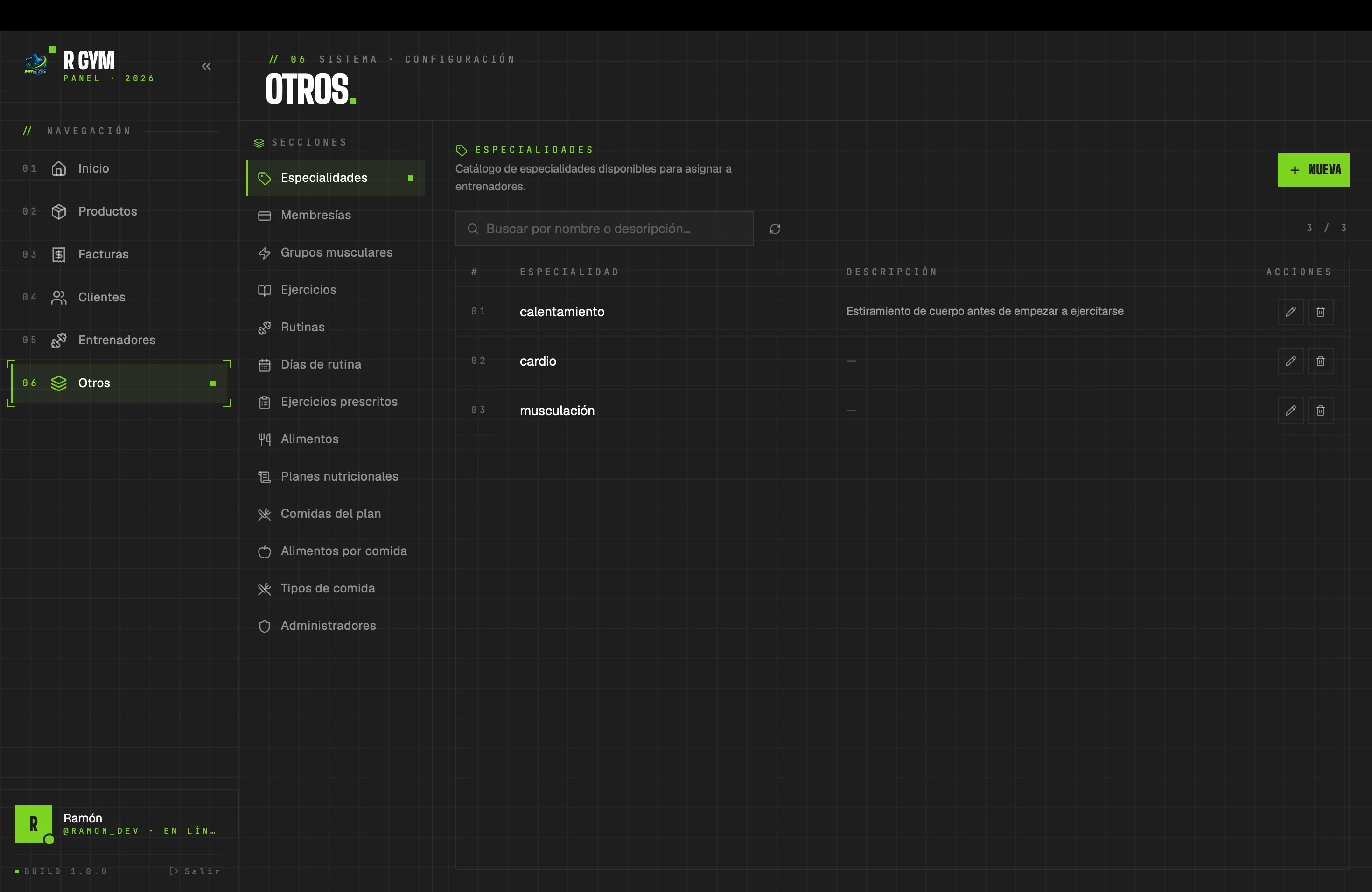 R Gym — Gestión integral de gimnasios — captura 4